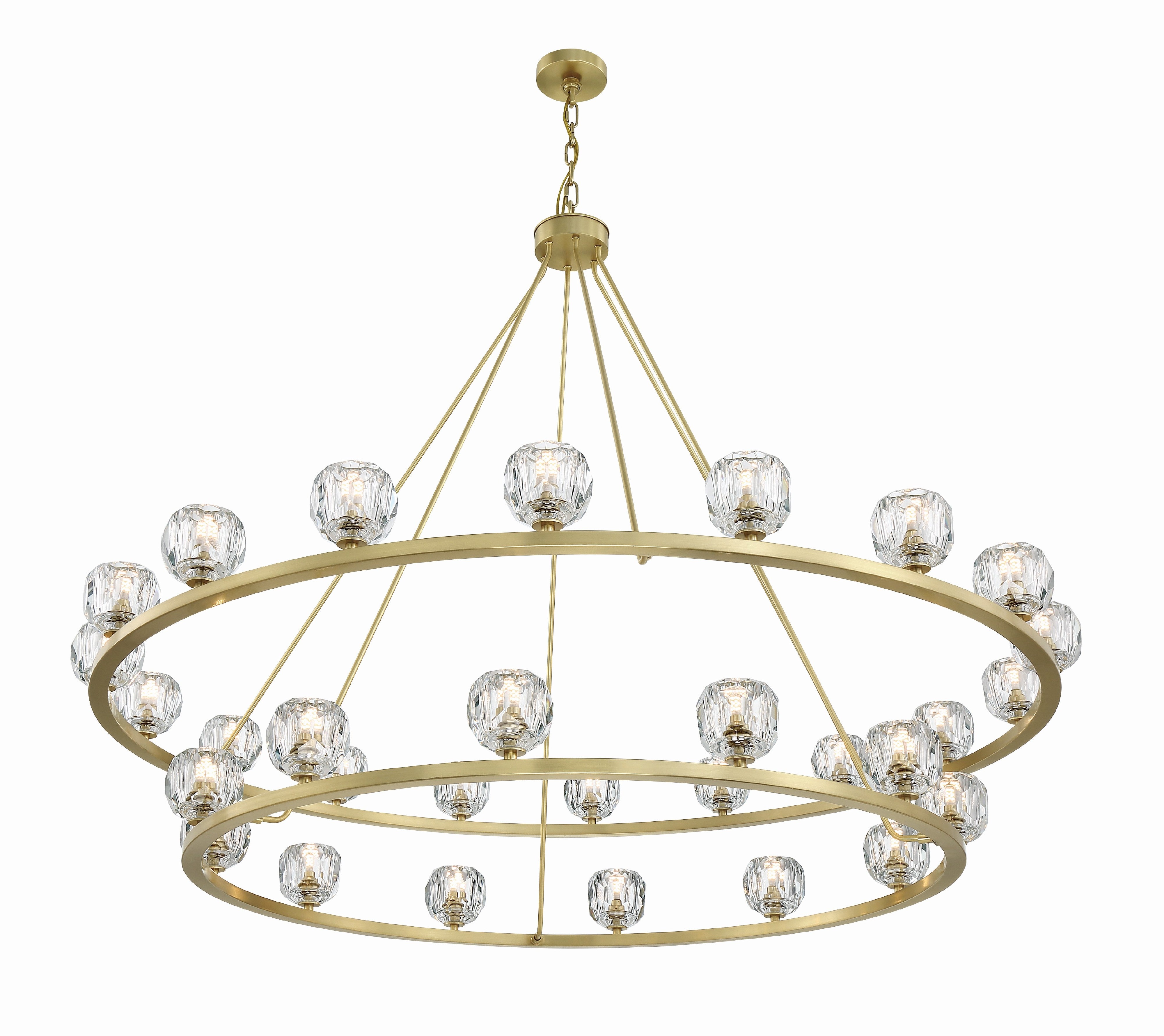 Crystorama Aragon ARA-10269-SB – 60 Inch – 30 Light – Chandelier – Soft Brass – Dry Rated