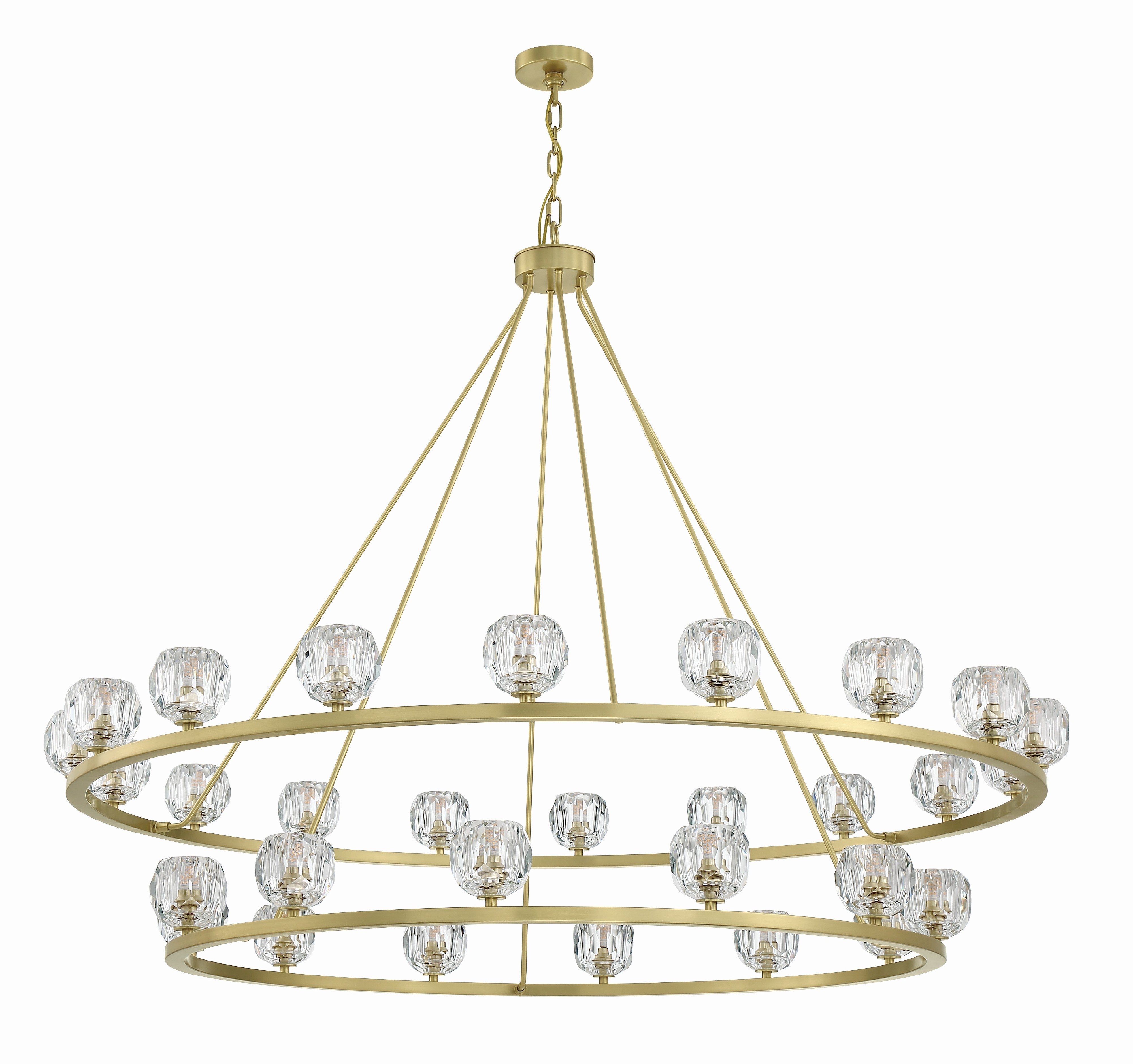 Crystorama Aragon ARA-10269-SB – 60 Inch – 30 Light – Chandelier – Soft Brass – Dry Rated