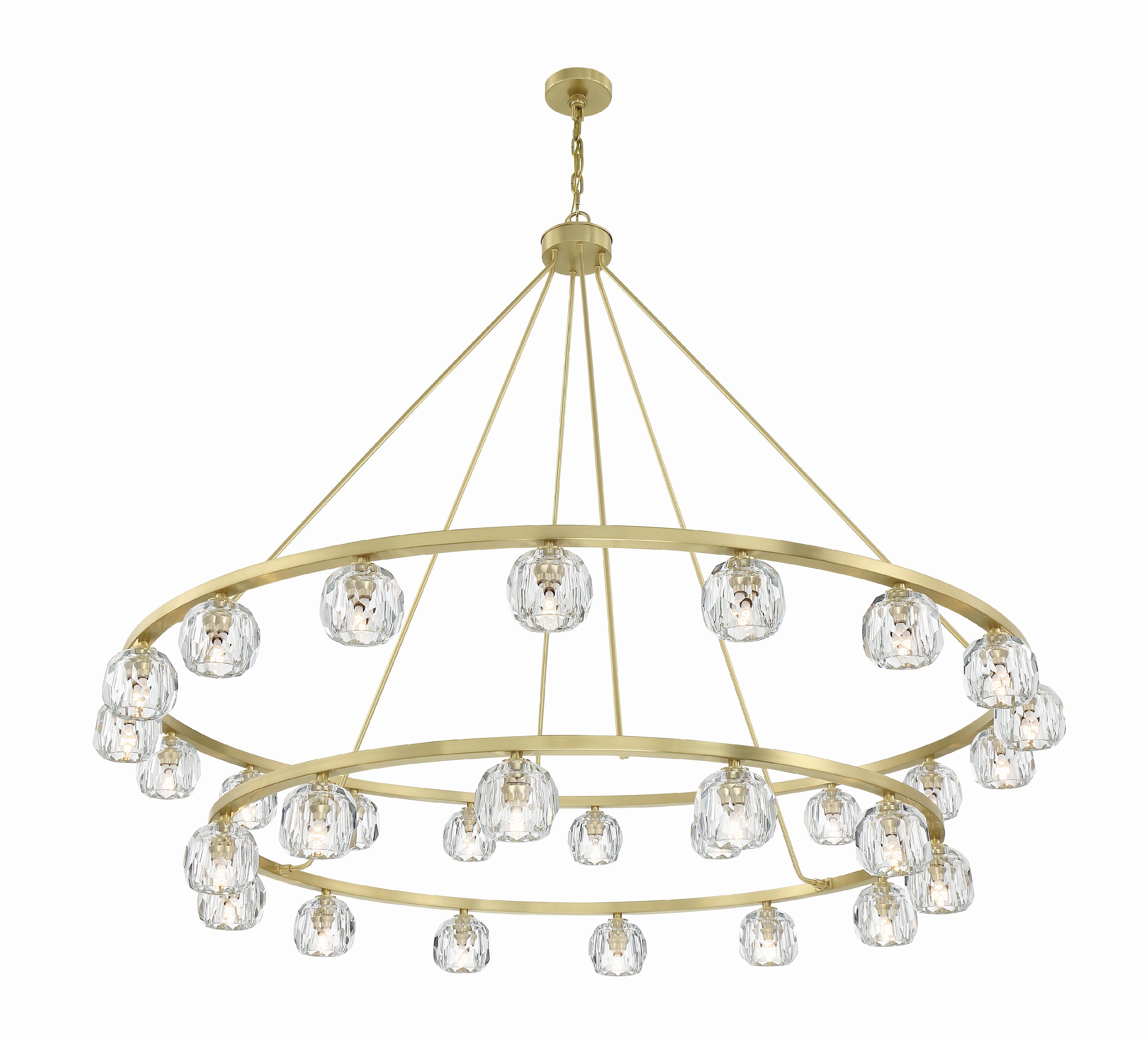 Crystorama Aragon ARA-10269-SB – 60 Inch – 30 Light – Chandelier – Soft Brass – Dry Rated