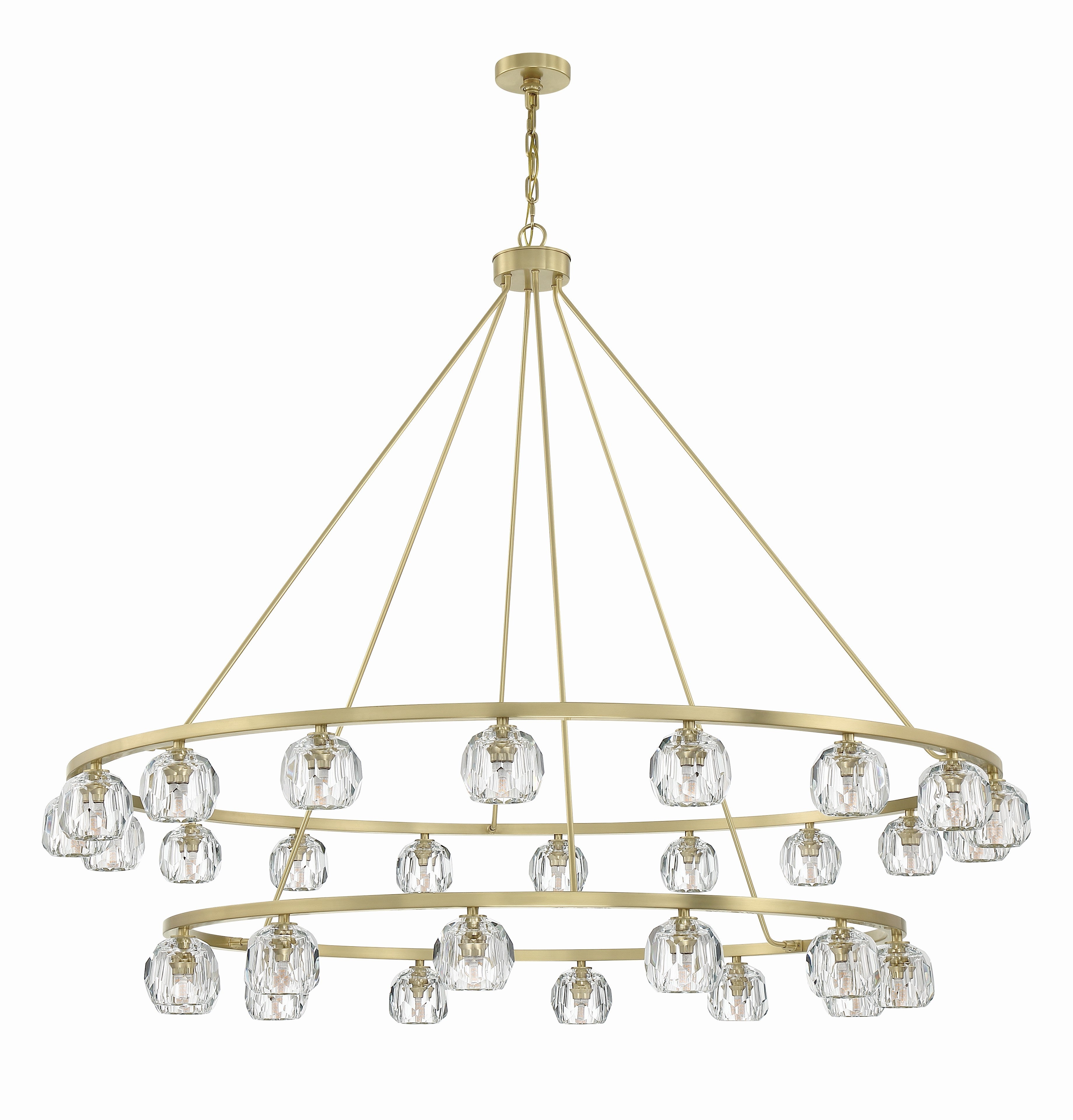 Crystorama Aragon ARA-10269-SB – 60 Inch – 30 Light – Chandelier – Soft Brass – Dry Rated