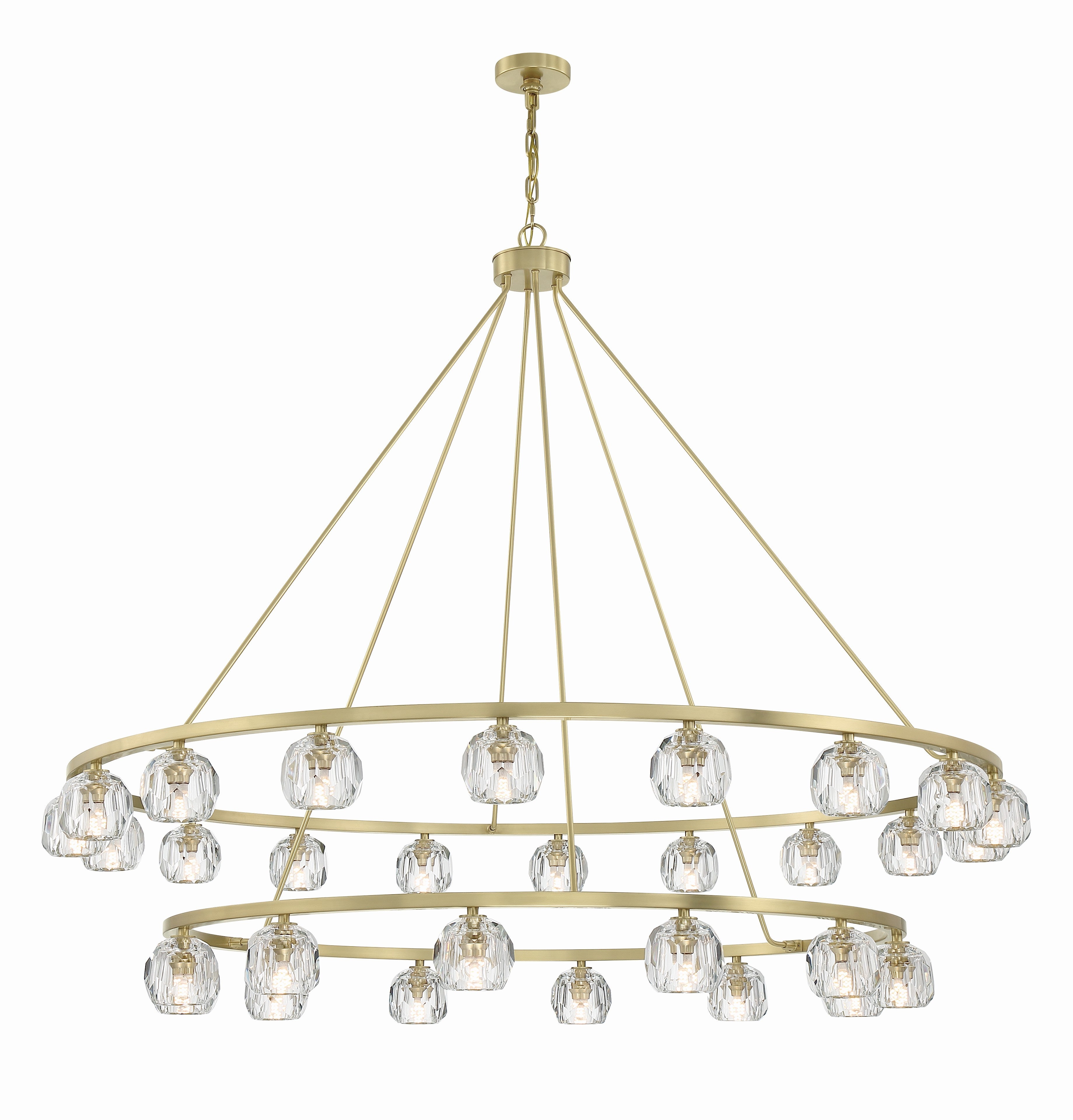 Crystorama Aragon ARA-10269-SB – 60 Inch – 30 Light – Chandelier – Soft Brass – Dry Rated