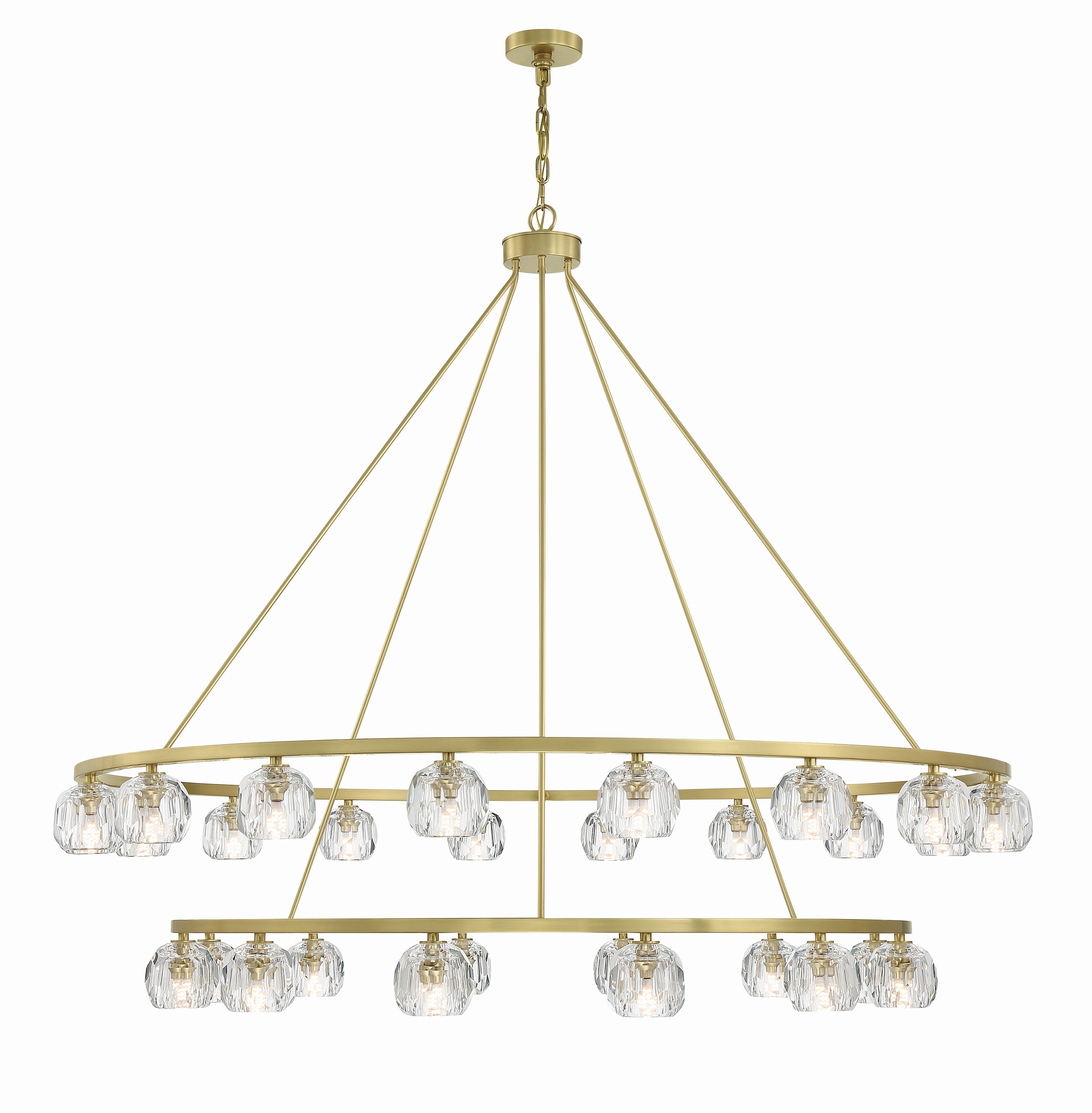 Crystorama Aragon ARA-10269-SB – 60 Inch – 30 Light – Chandelier – Soft Brass – Dry Rated