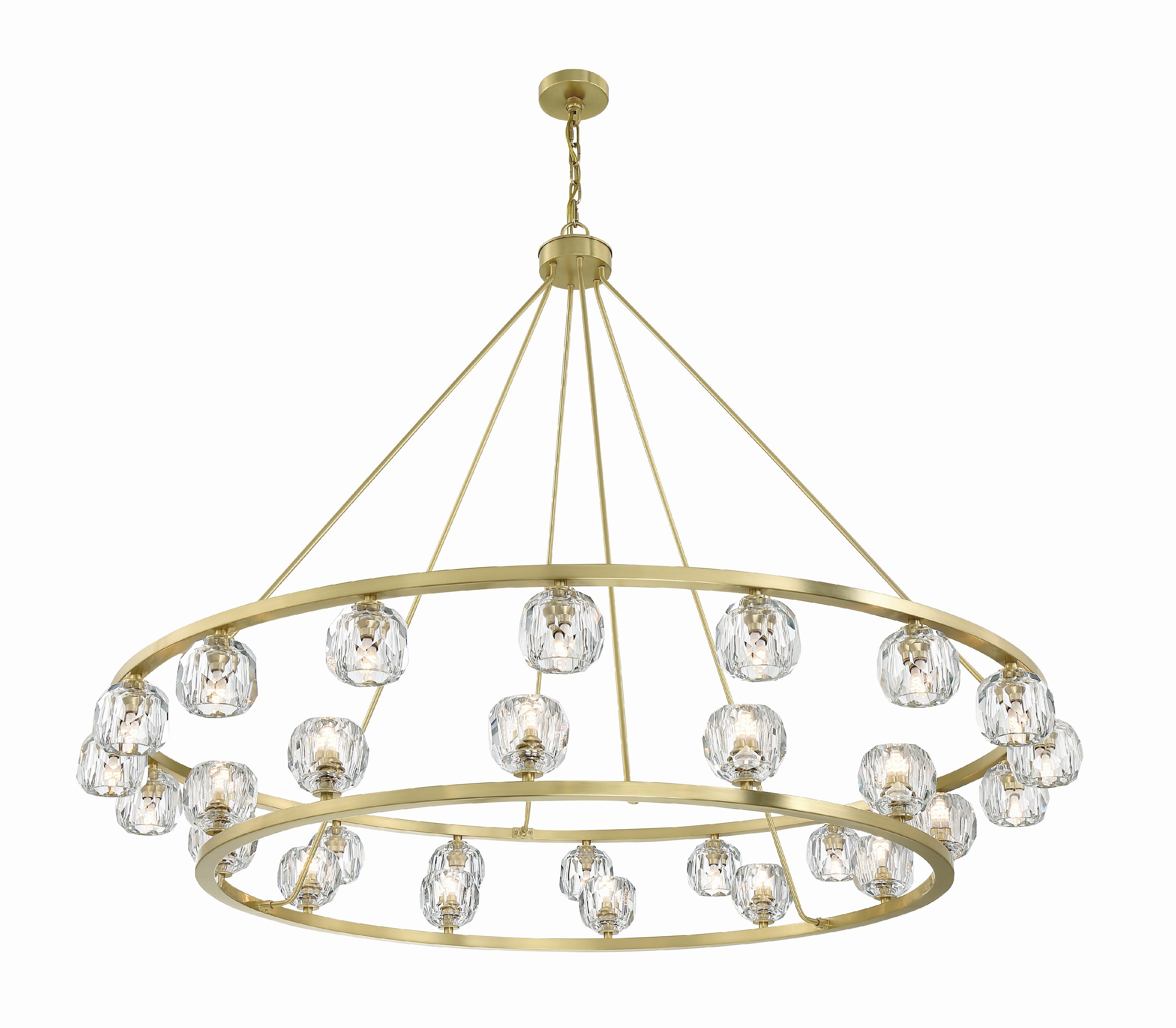 Crystorama Aragon ARA-10269-SB – 60 Inch – 30 Light – Chandelier – Soft Brass – Dry Rated