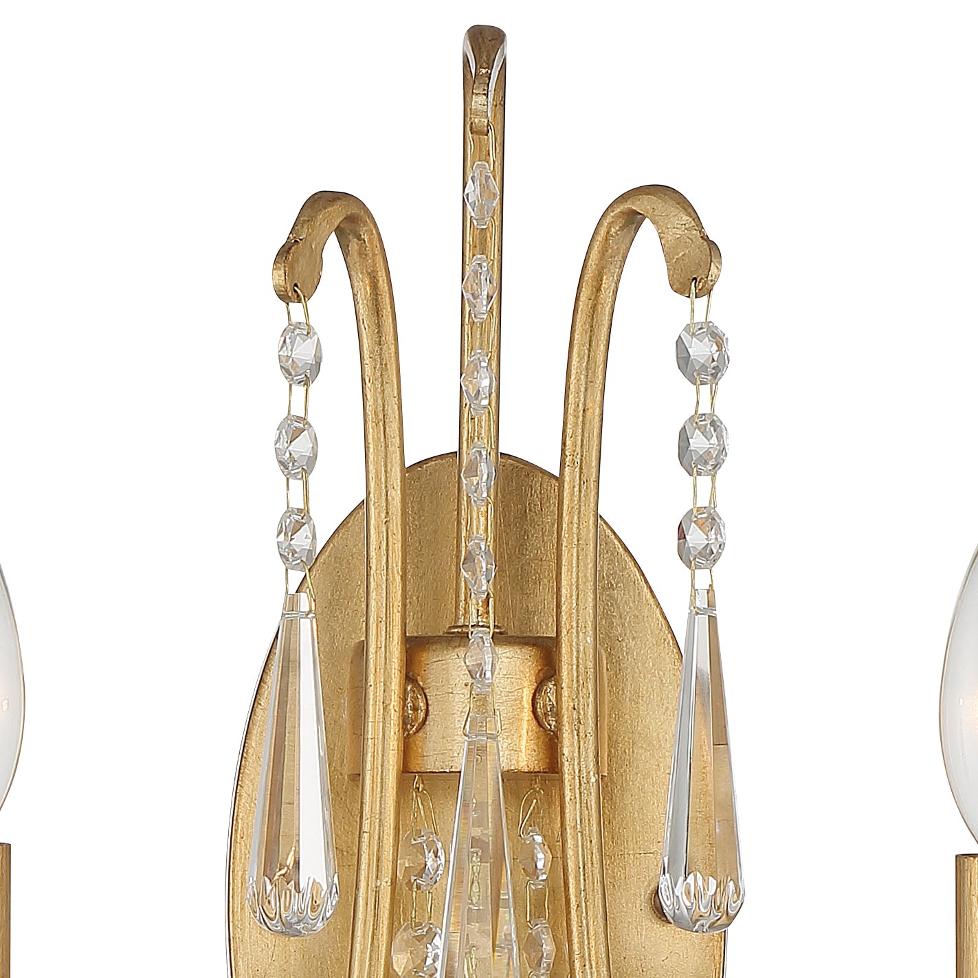 Crystorama Arcadia ARC-1902-GA-CL-MWP – 11.25 Inch – 2 Light – Sconce – Antique Gold – Damp Rated