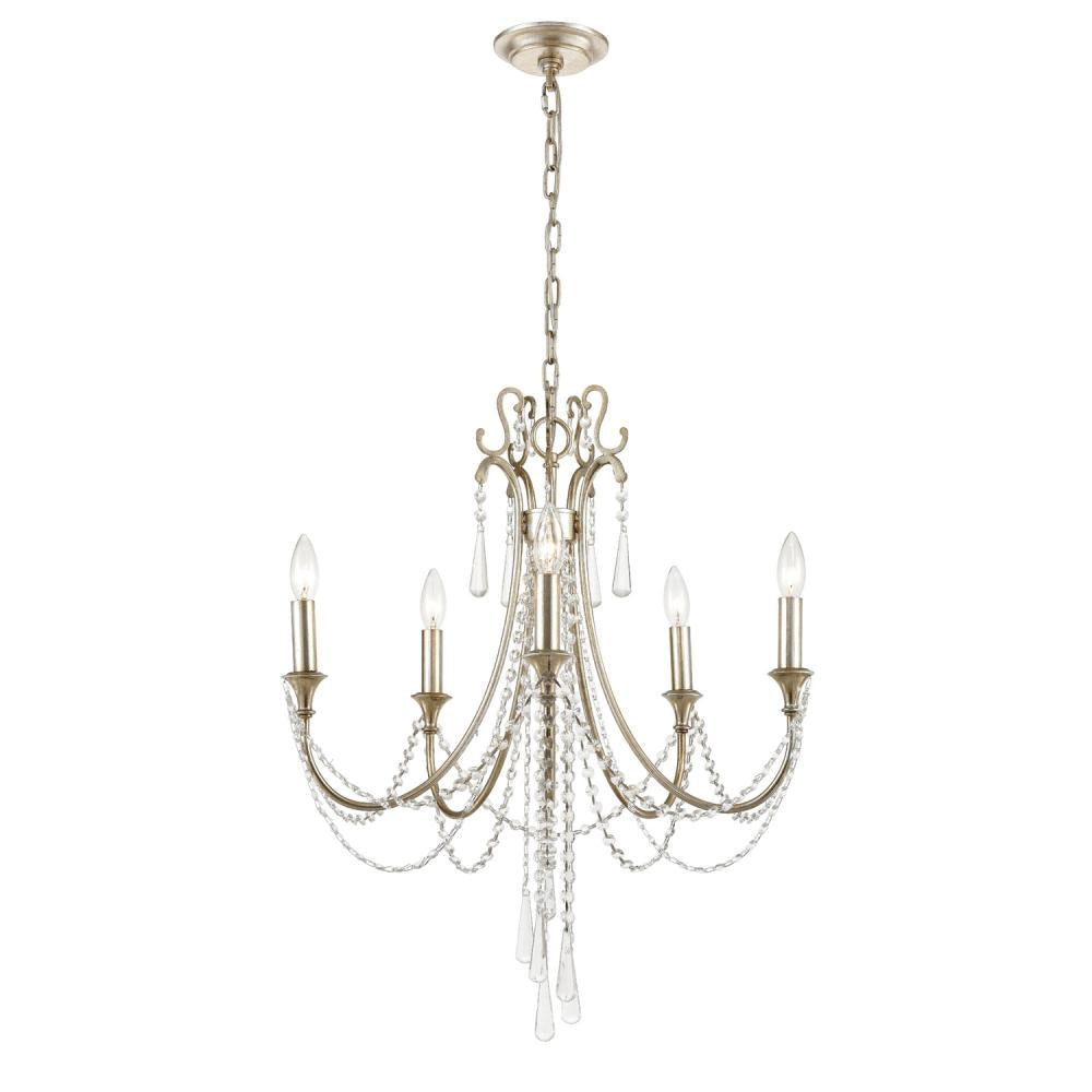 Crystorama ARCADIA ARC-1905-SA-CL-MWP Chandelier Contemporary - Antique Silver