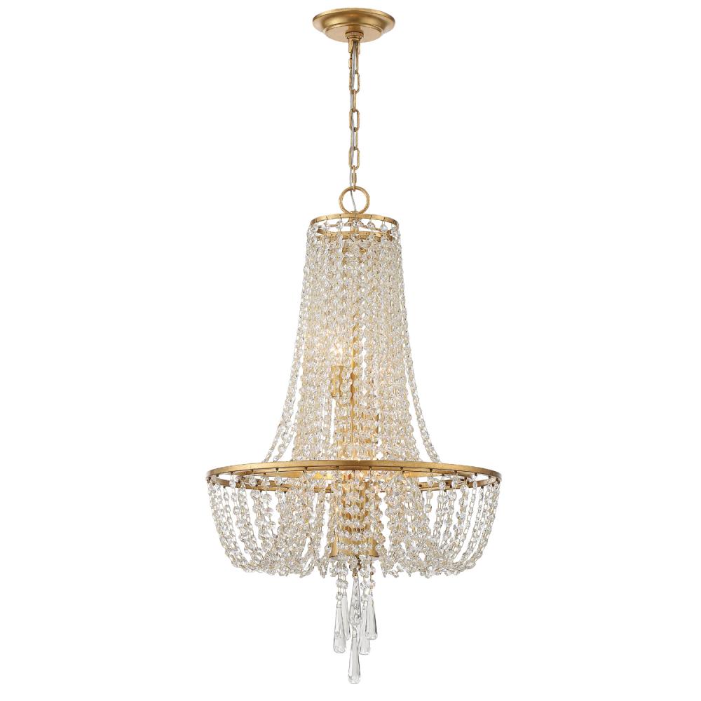 Crystorama ARCADIA ARC-1907-GA-CL-MWP Chandelier Contemporary - Antique Gold