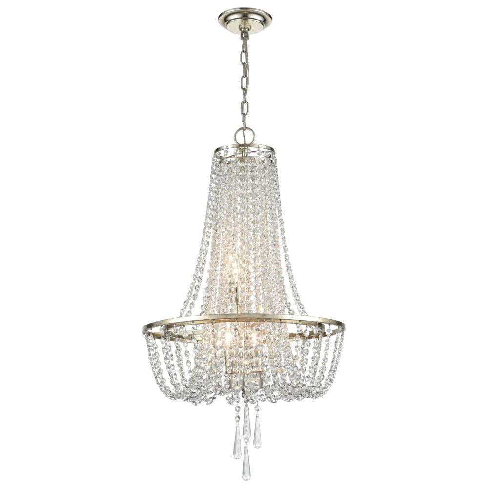 Crystorama ARCADIA ARC-1907-SA-CL-MWP Chandelier Contemporary - Antique Silver