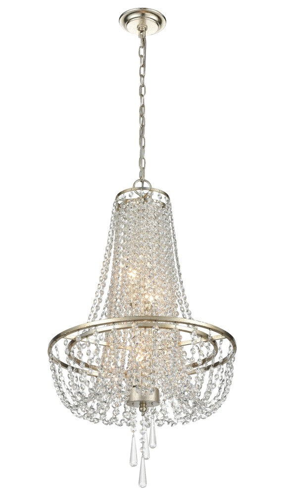 Crystorama ARCADIA ARC-1907-SA-CL-MWP Chandelier Contemporary - Antique Silver