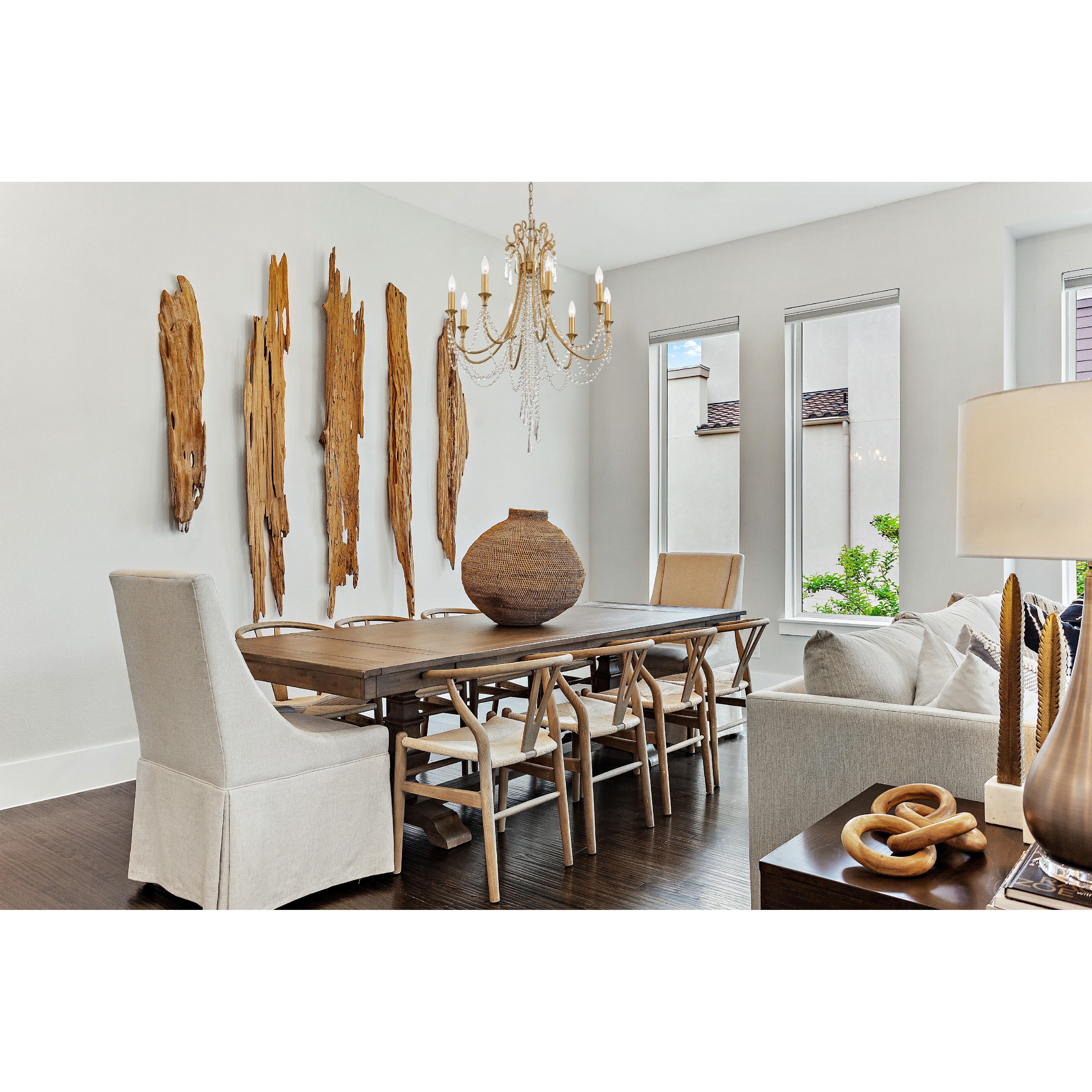 Crystorama Arcadia ARC-1908-GA-CL-MWP – 26 Inch – 8 Light – Chandelier – Antique Gold – Dry Rated