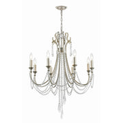 Crystorama Arcadia ARC-1908-SA-CL-MWP – 26 Inch – 8 Light – Chandelier – Antique Silver – Dry Rated