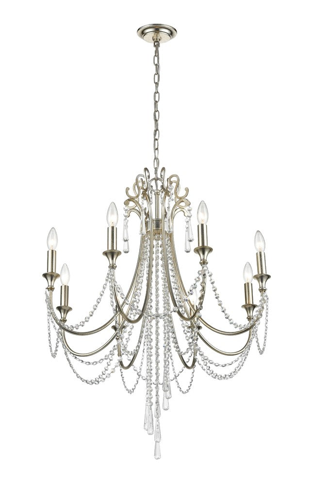 Crystorama ARCADIA ARC-1908-SA-CL-MWP Chandelier Contemporary - Antique Silver