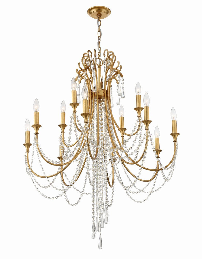 Crystorama ARCADIA ARC-1909-GA-CL-MWP Chandelier Contemporary - Antique Gold