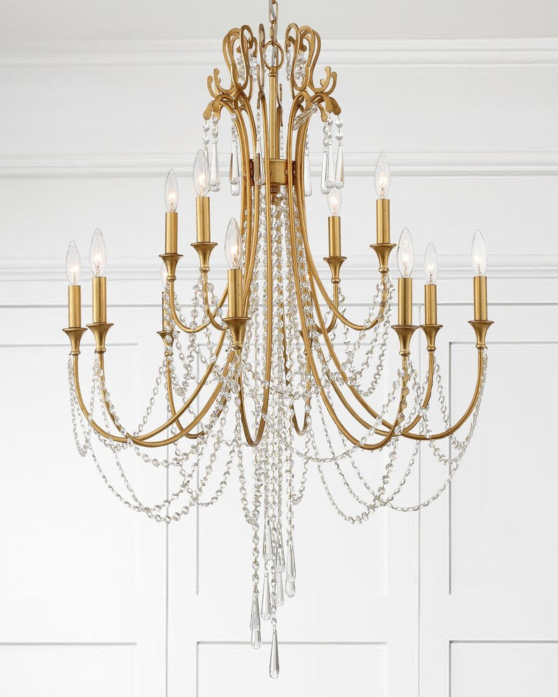 Crystorama ARCADIA ARC-1909-GA-CL-MWP Chandelier Contemporary - Antique Gold