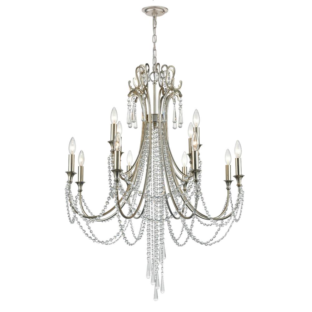 Crystorama ARCADIA ARC-1909-SA-CL-MWP Chandelier Contemporary - Antique Silver