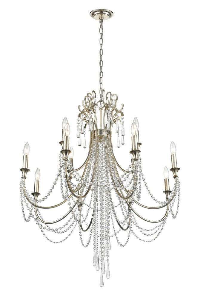 Crystorama ARCADIA ARC-1909-SA-CL-MWP Chandelier Contemporary - Antique Silver