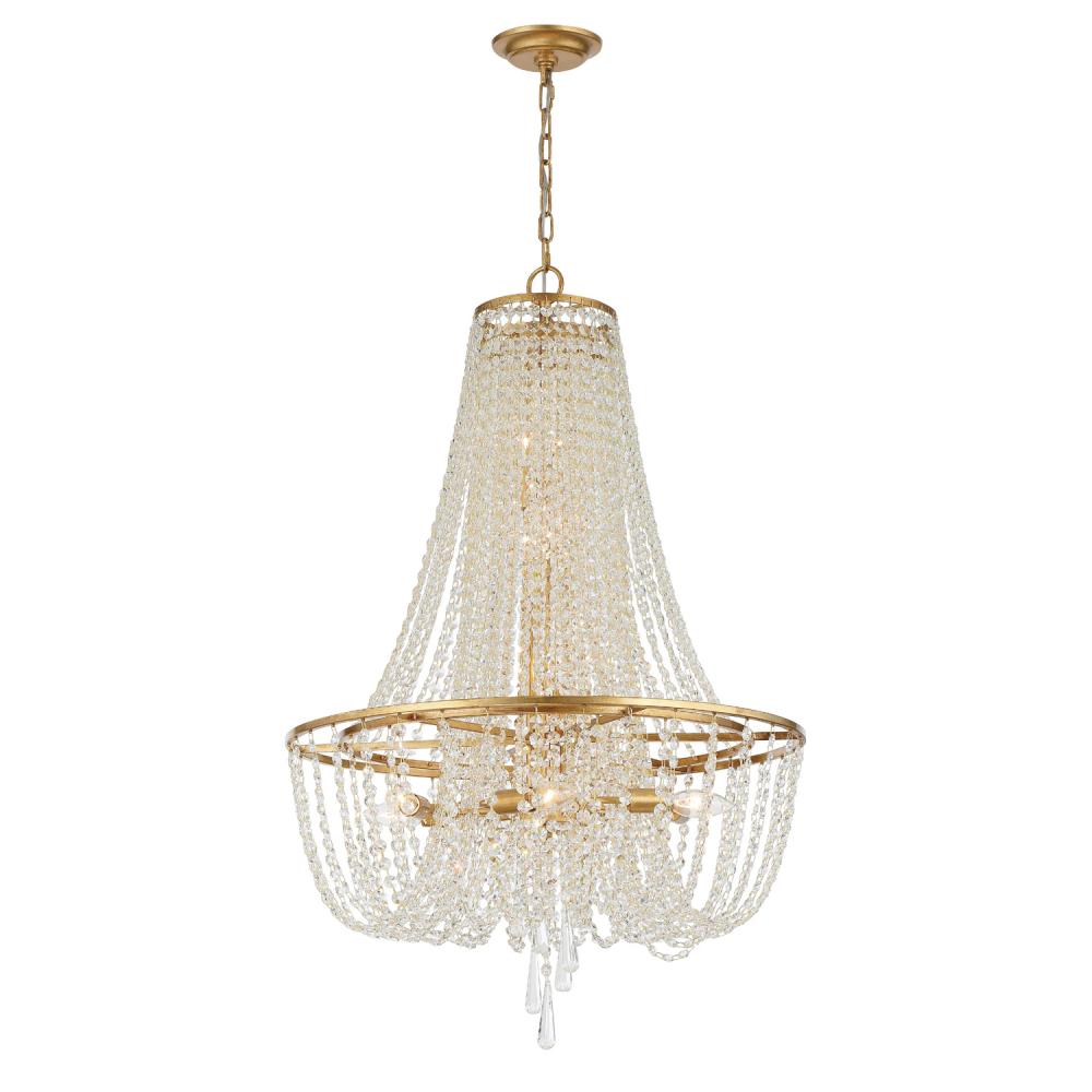 Crystorama ARCADIA ARC-1917-GA-CL-MWP Chandelier Contemporary - Antique Gold