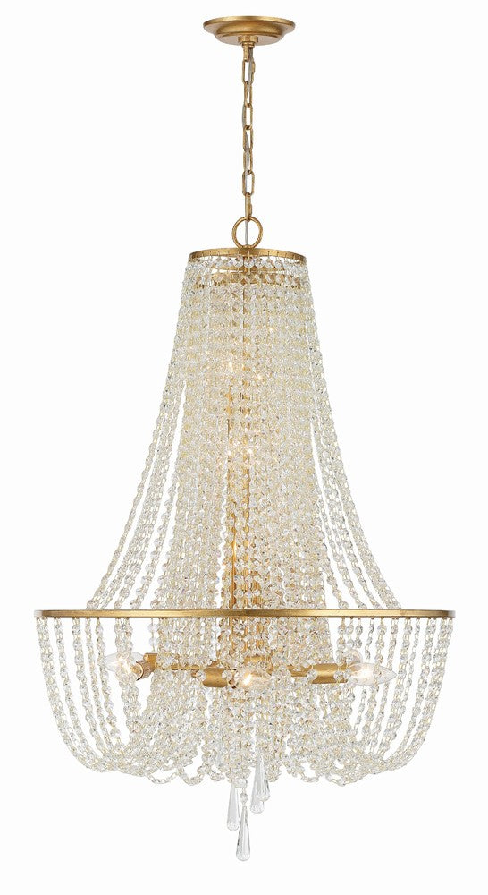 Crystorama ARCADIA ARC-1917-GA-CL-MWP Chandelier Contemporary - Antique Gold