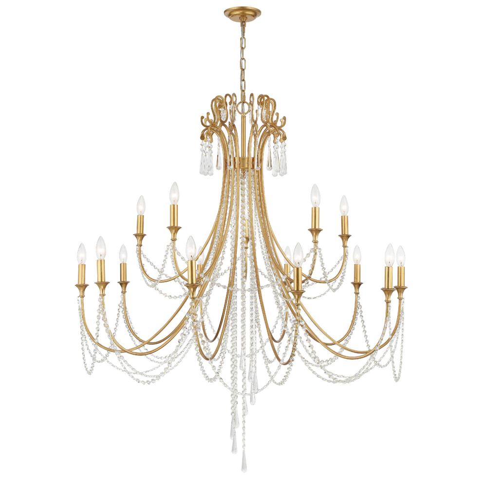 Crystorama ARCADIA ARC-1919-GA-CL-MWP Chandelier Contemporary - Antique Gold