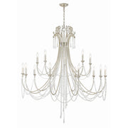 Crystorama Arcadia ARC-1919-SA-CL-MWP – 46.25 Inch – 15 Light – Chandelier – Antique Silver – Dry Rated