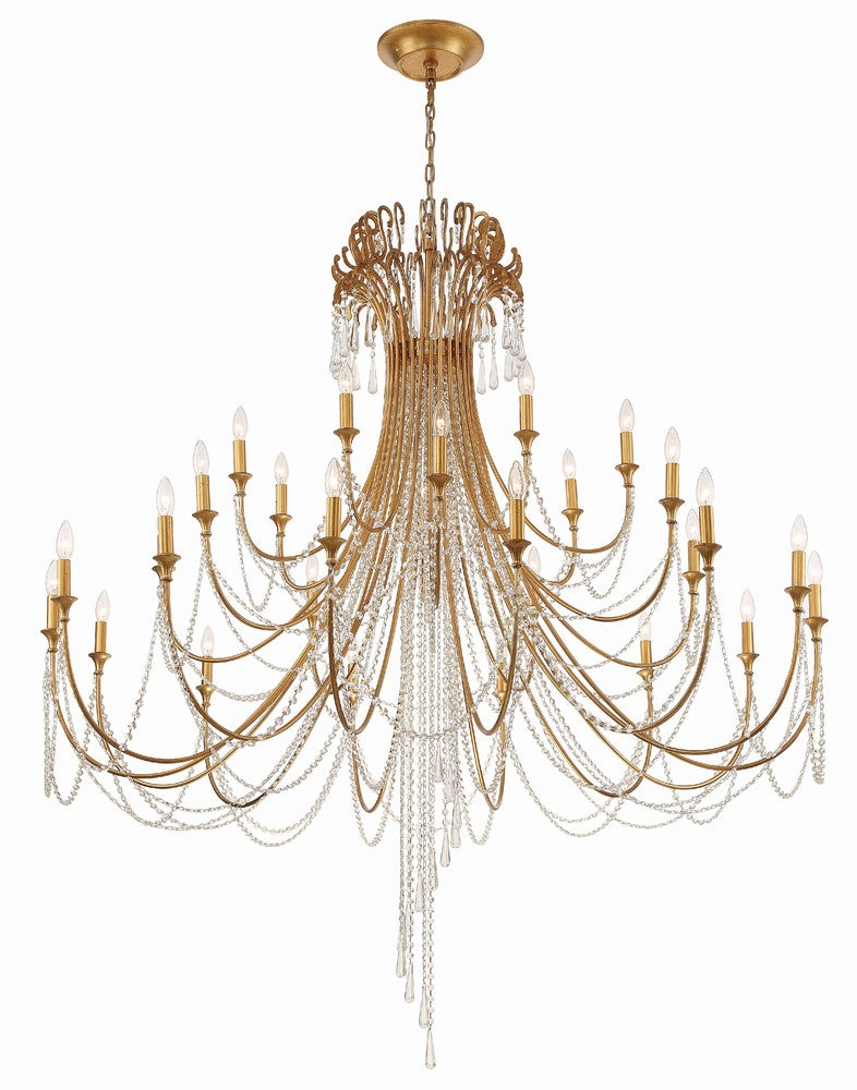 Crystorama ARCADIA ARC-1929-GA-CL-MWP Chandelier Contemporary - Antique Gold