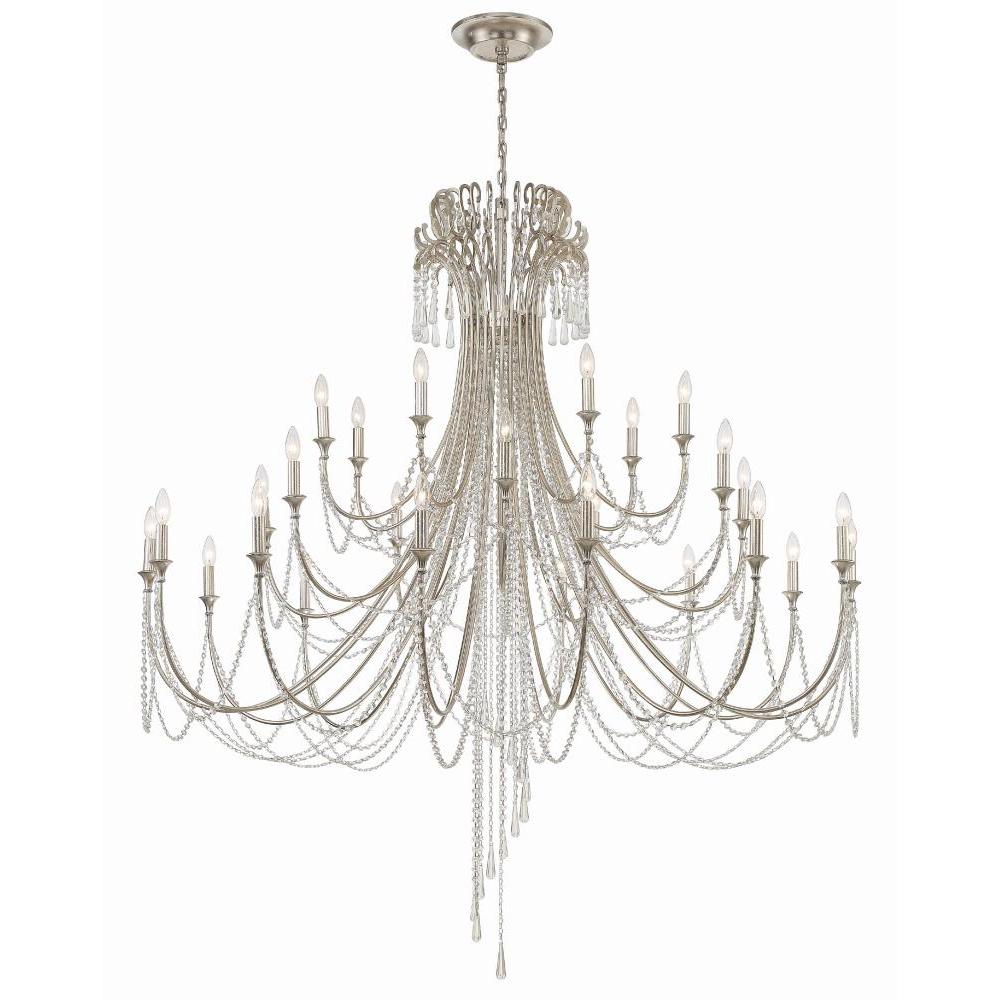 Arcadia 28 Light Antique Silver Chandelier