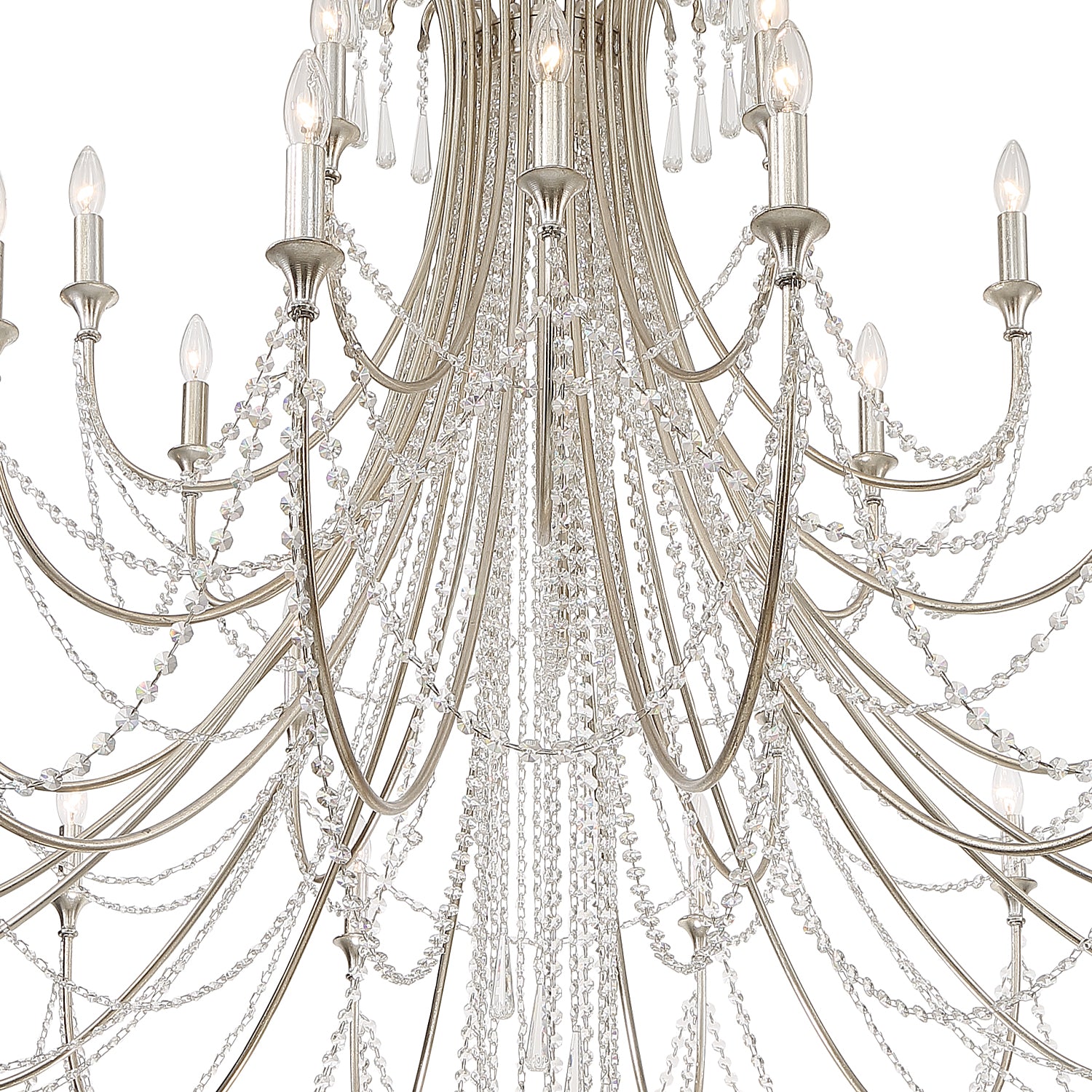 Crystorama Arcadia ARC-1929-SA-CL-MWP – 61 Inch – 28 Light – Chandelier – Antique Silver – Dry Rated