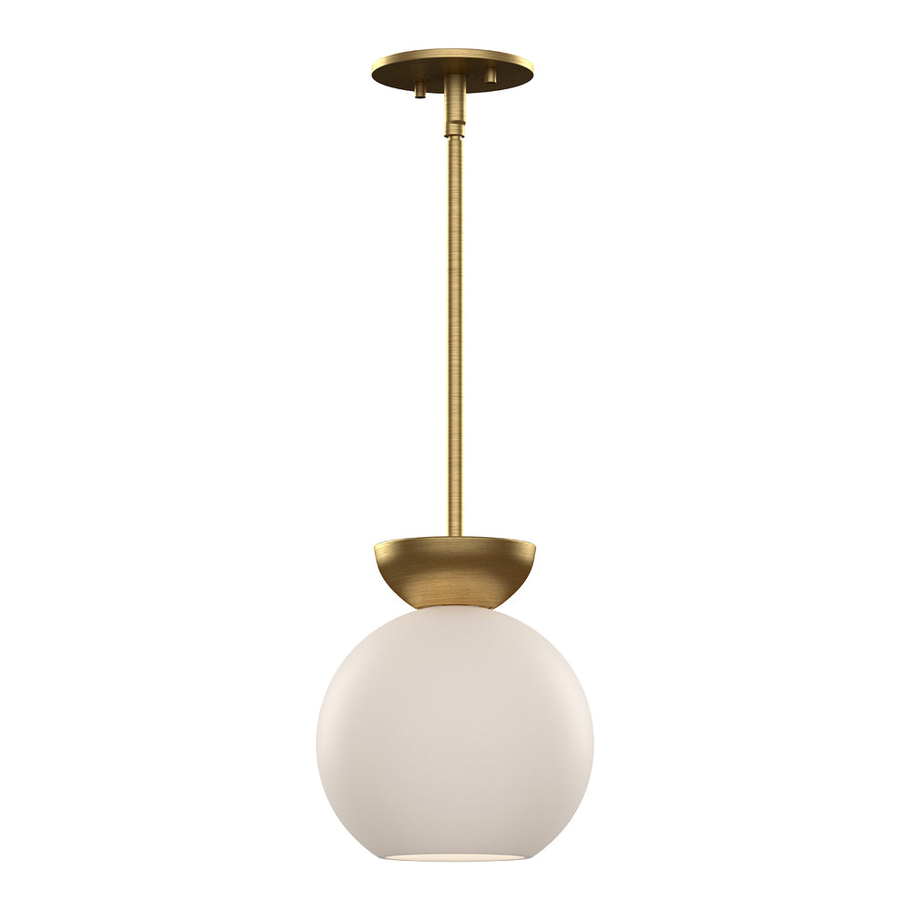 Kuzco PD59708-BG/OP Pendant Light Fixture, 60W, Brushed Gold/Opal Glass