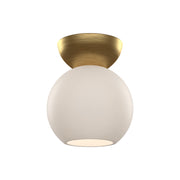 Arcadia 6-in Brushed Gold/Opal Glass 1 Light Semi Flush Mount