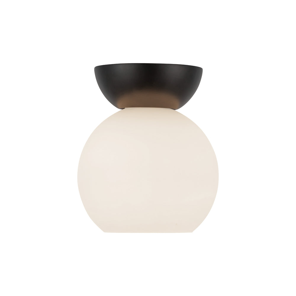 Kuzco SF59706-BK/OP Semi Flush Mount, 6-in, Black/Opal Glass