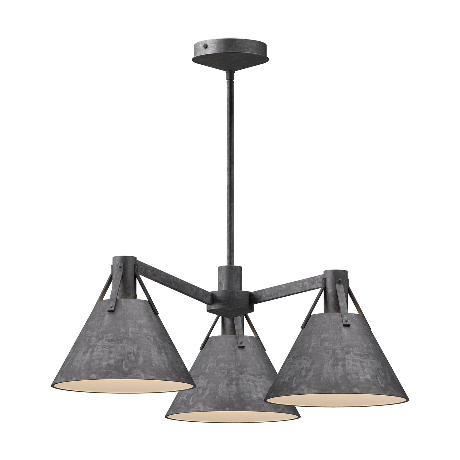 Archer 25-in Steel Shade 3 Lights Chandeliers