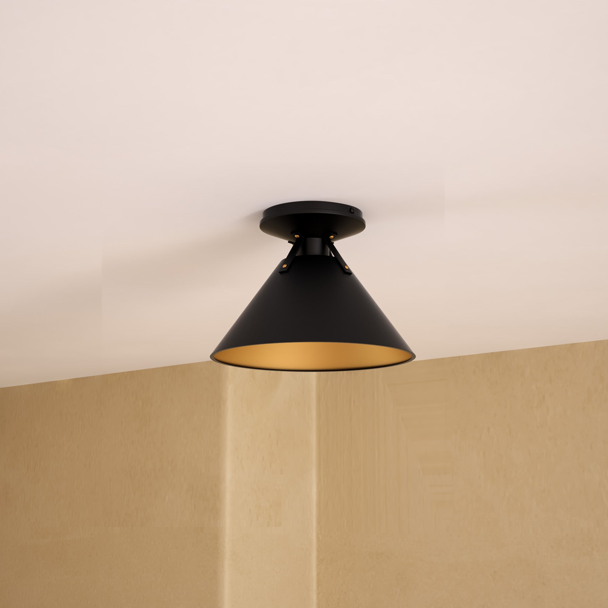 Archer 7-in Matte Black 1 Light Flush Mount