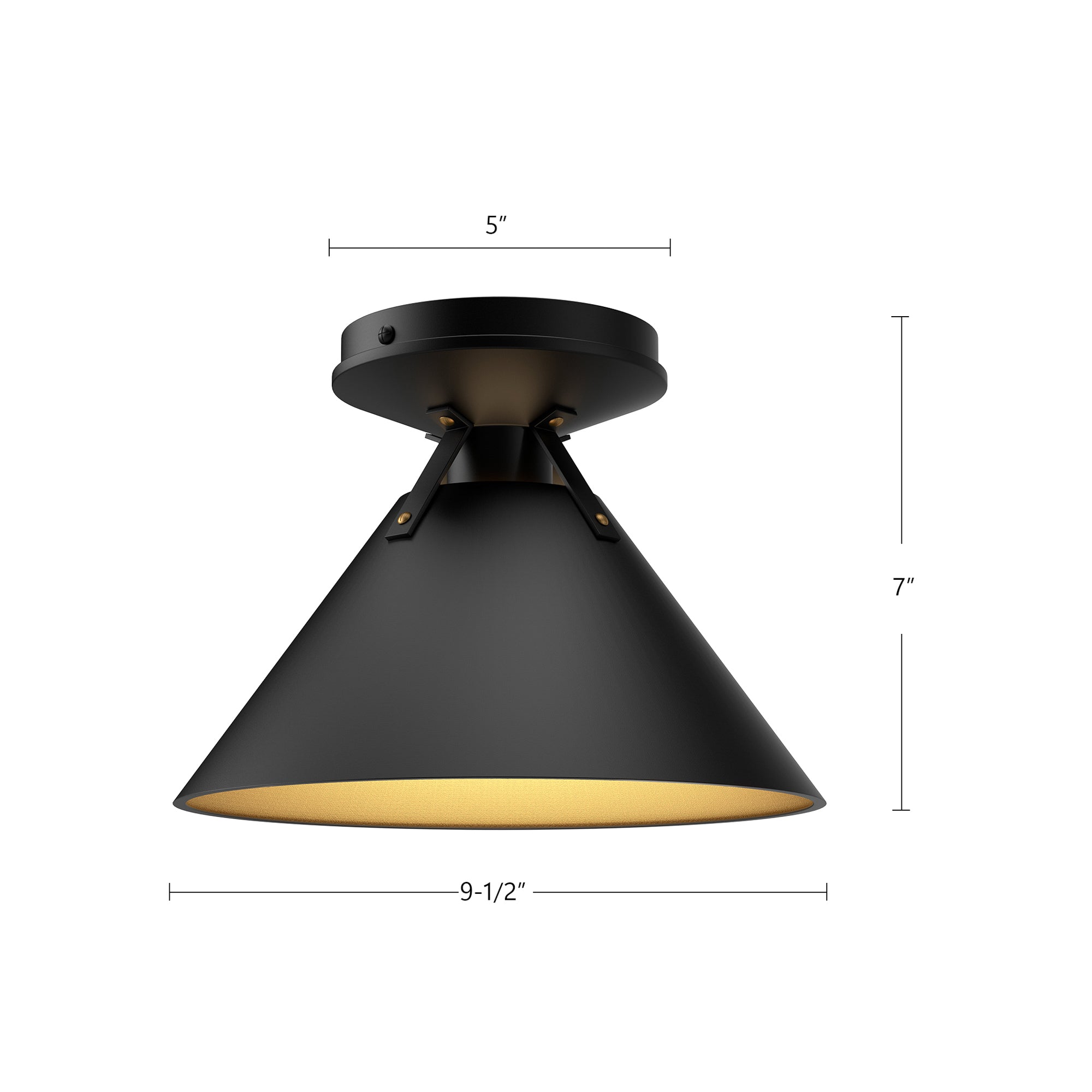 Archer 7-in Matte Black 1 Light Flush Mount