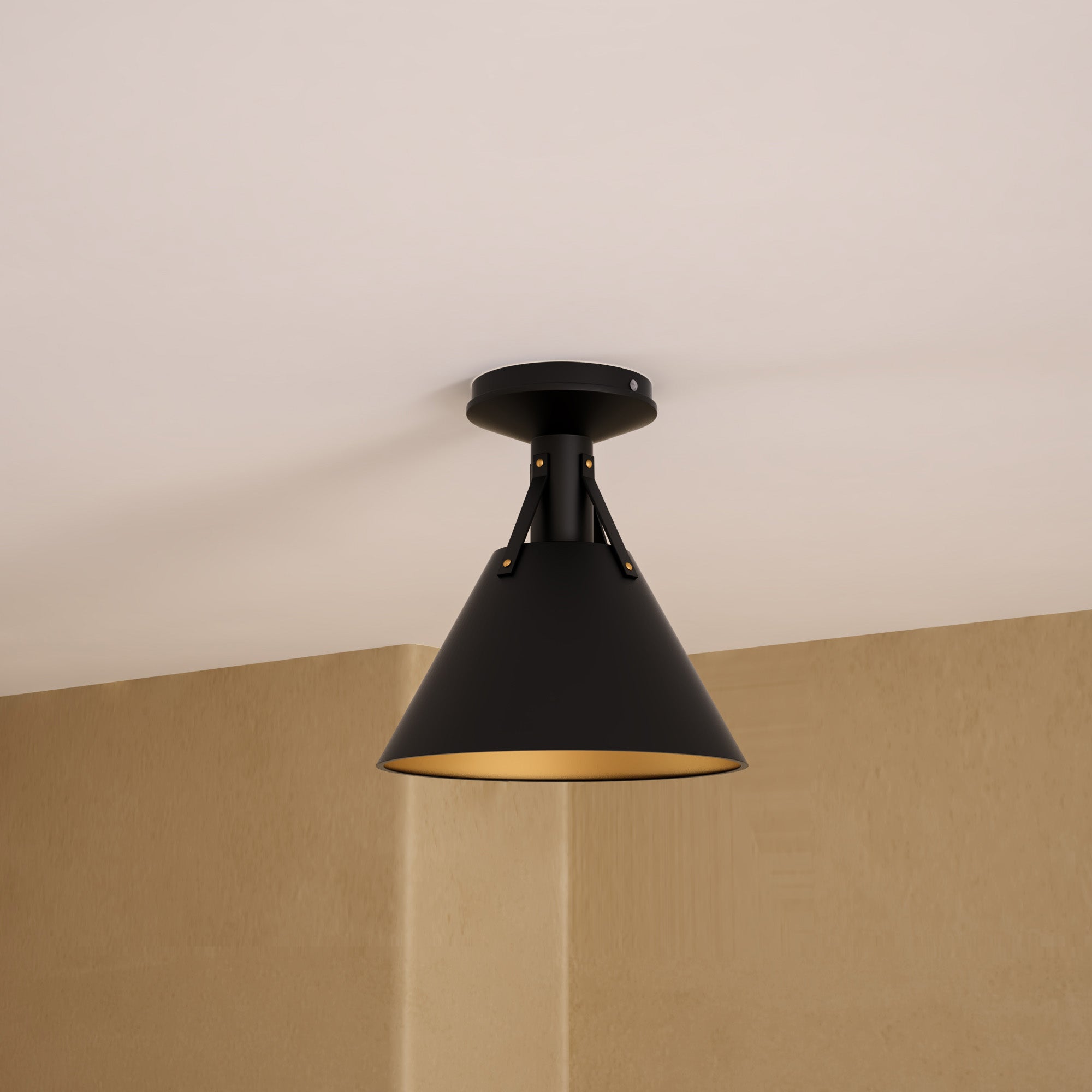 Archer 10-in Matte Black 1 Light Flush Mount