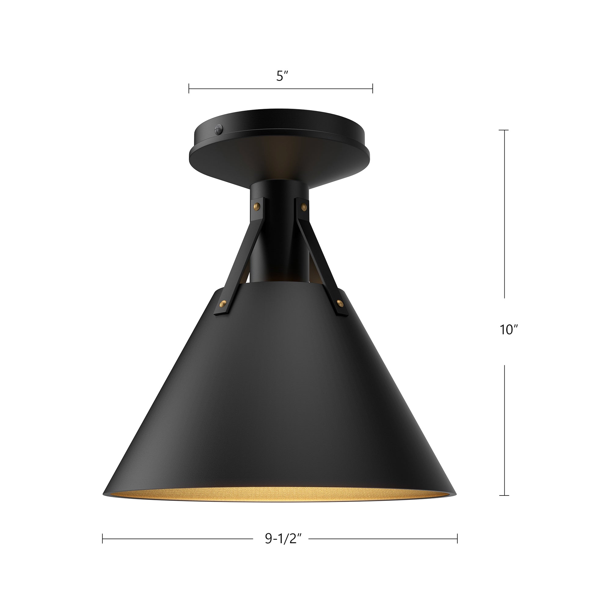 Archer 10-in Matte Black 1 Light Flush Mount