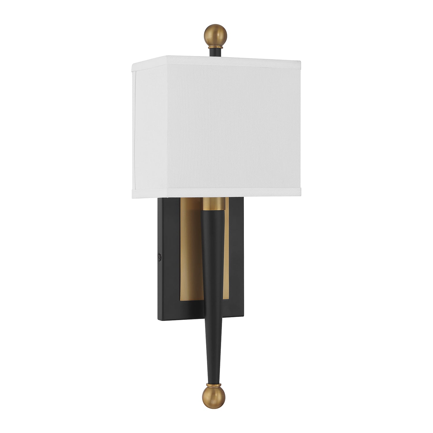 Crystorama Ardson ARD-832-MK-VG – 7 Inch – 1 Light – Sconce – Matte Black + Vibrant Gold – Damp Rated