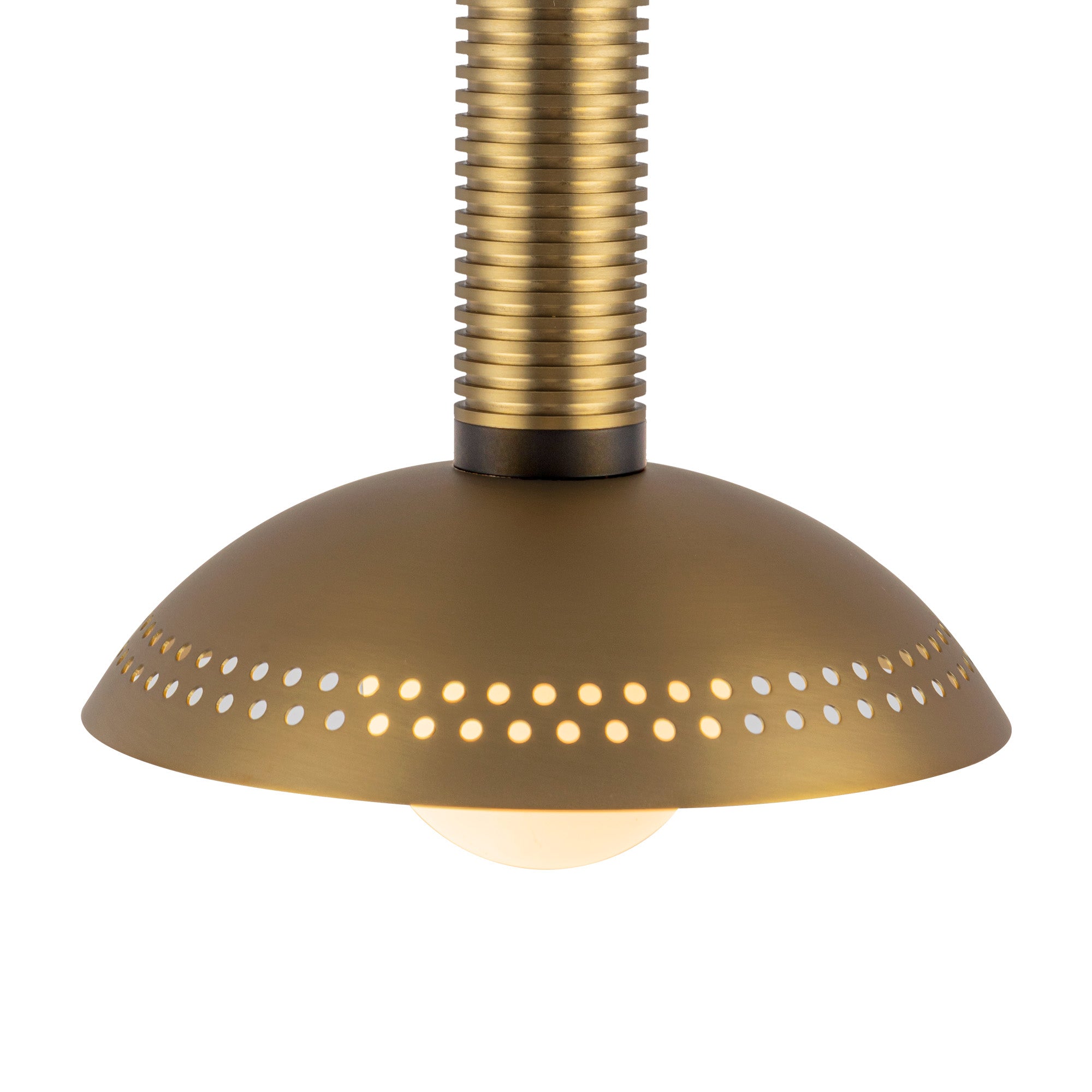 Arden 9-in Brushed Gold/Opal Glass LED Pendant