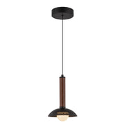 Arden 9-in Matte Black/Opal Glass LED Pendant
