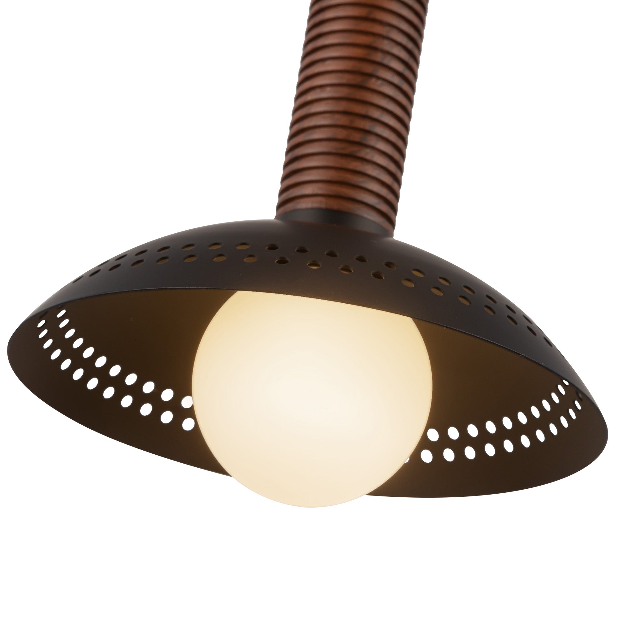 Arden 9-in Matte Black/Opal Glass LED Pendant