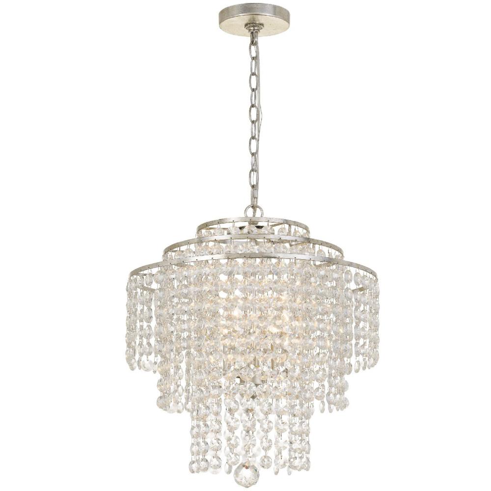 Crystorama ARIELLE ARI-304-SA-CL-MWP Chandelier Contemporary - Antique Silver