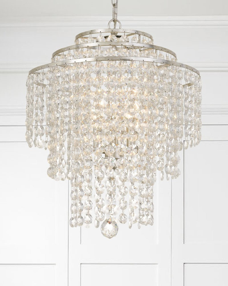 Crystorama ARIELLE ARI-304-SA-CL-MWP Chandelier Contemporary - Antique Silver