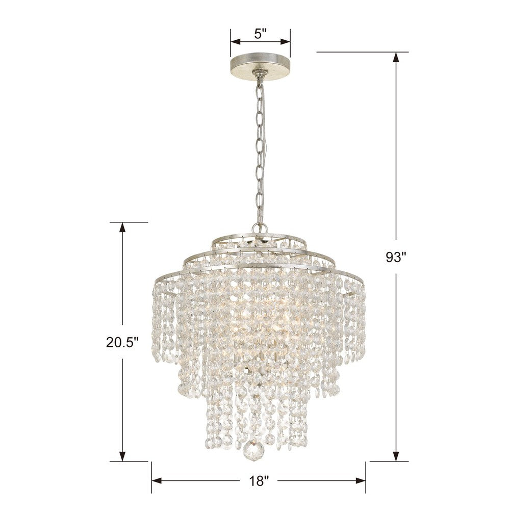 Crystorama ARIELLE ARI-304-SA-CL-MWP Chandelier Contemporary - Antique Silver