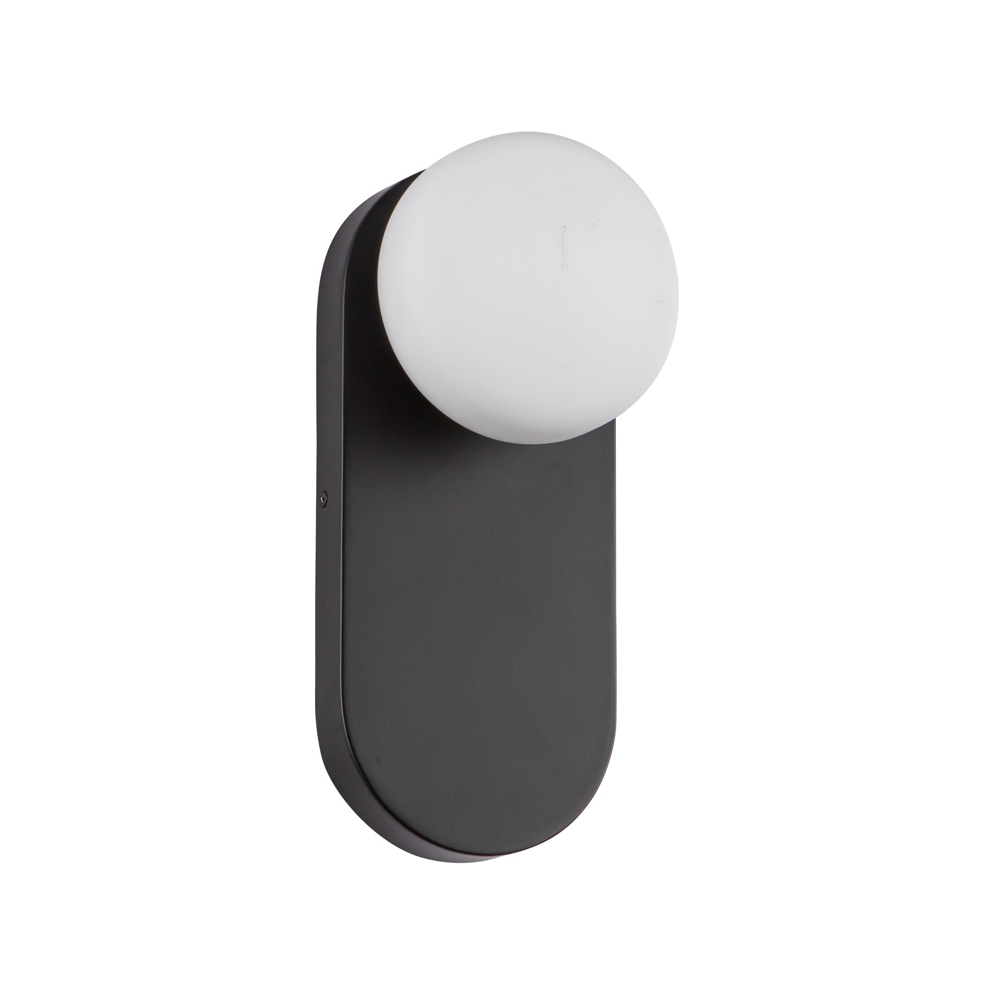 Ariel 12-in Matte Black/Opal Glass Socket Wall/Vanity Light