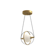 Aries 8-in Brushed Gold LED Pendant