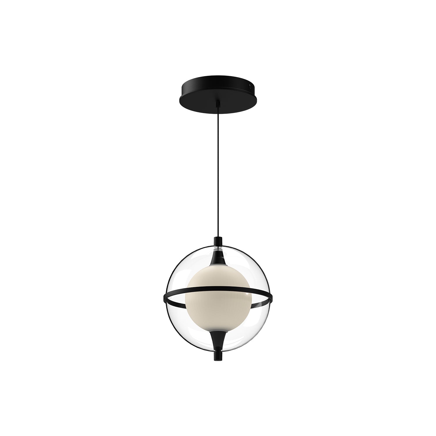 Aries 8-in Black LED Pendant