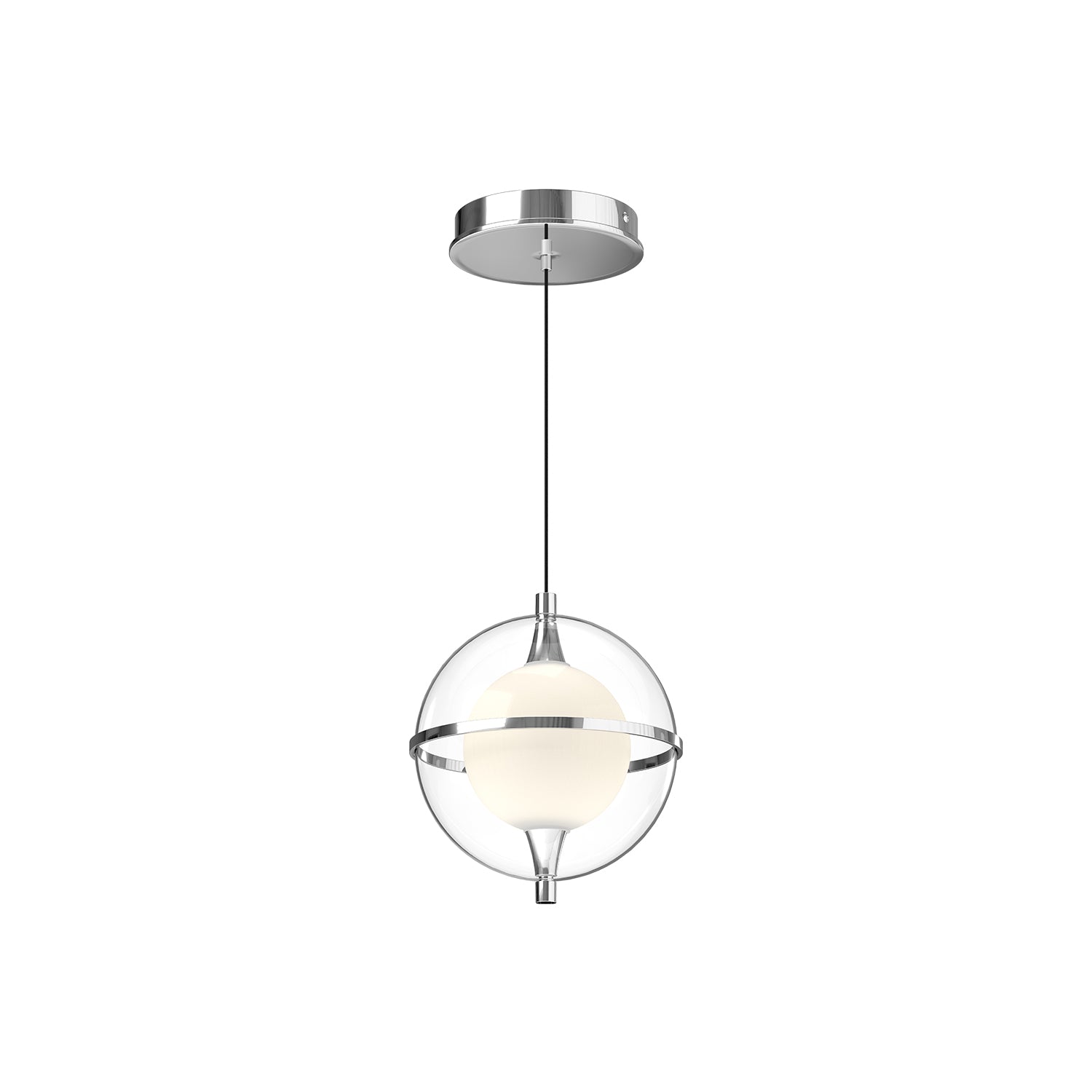 Aries 8-in Chrome LED Pendant