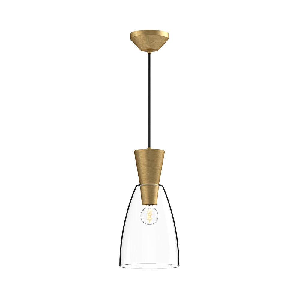 ALORA MOOD Lighting PD534007BGCL Pendant, 1 Light, Brushed Gold/Clear Glass