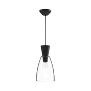 Arlo 7-in Clear Glass/Matte Black 1 Light Pendant