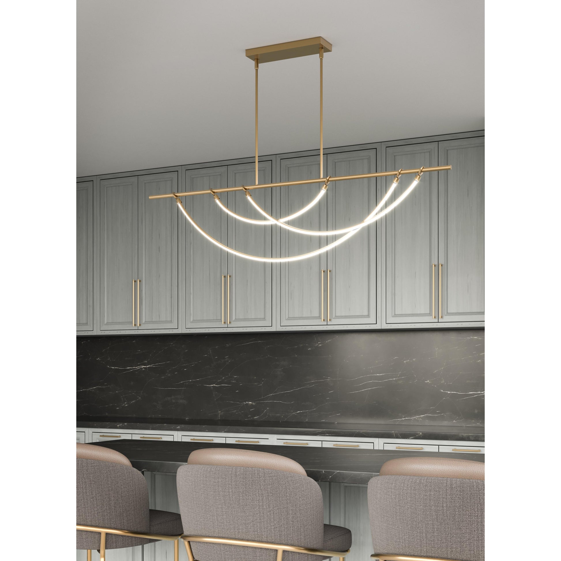 ALORA Lighting Aryas 48-in LED Linear Pendant, Vintage Brass