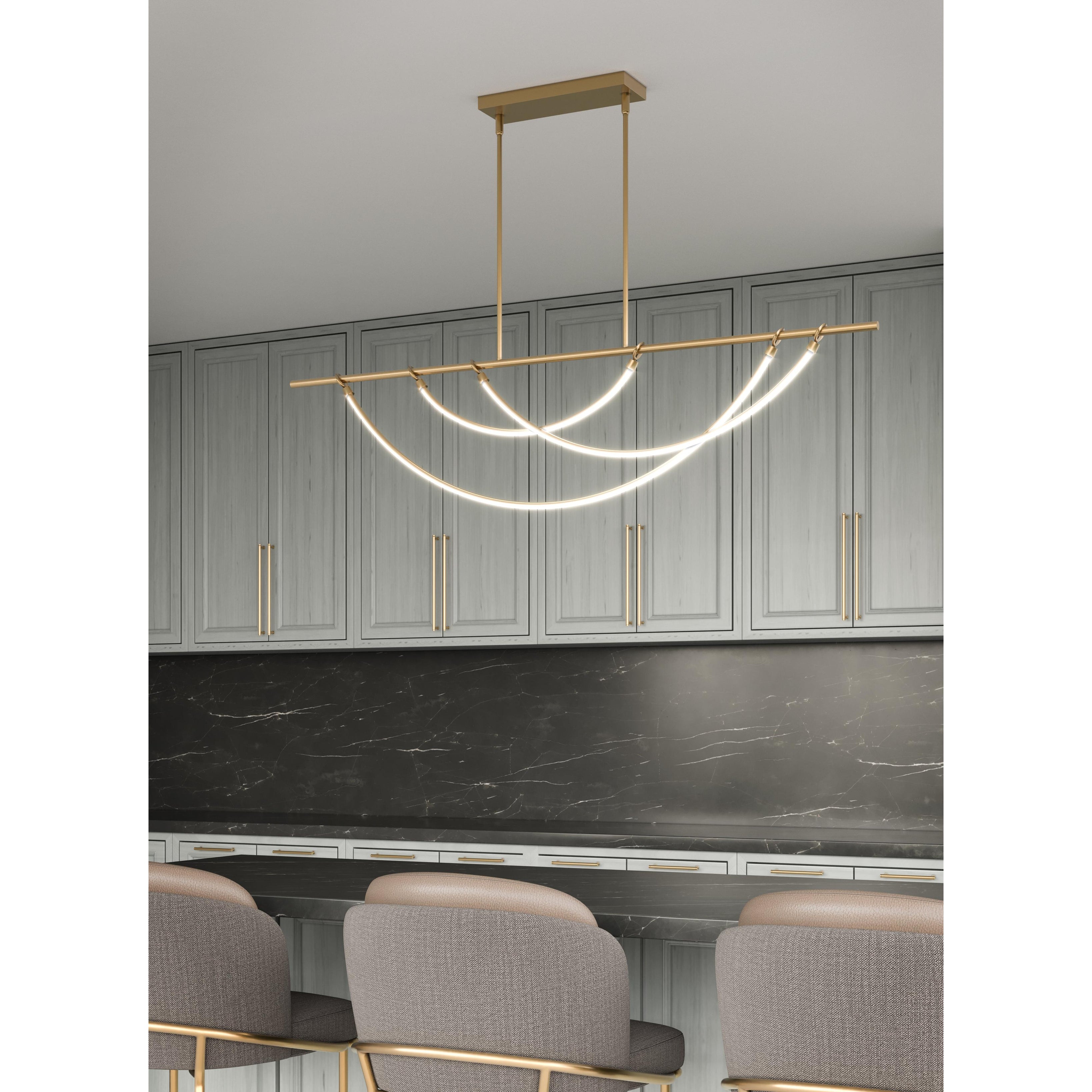 ALORA Lighting Aryas 48-in LED Linear Pendant, Vintage Brass