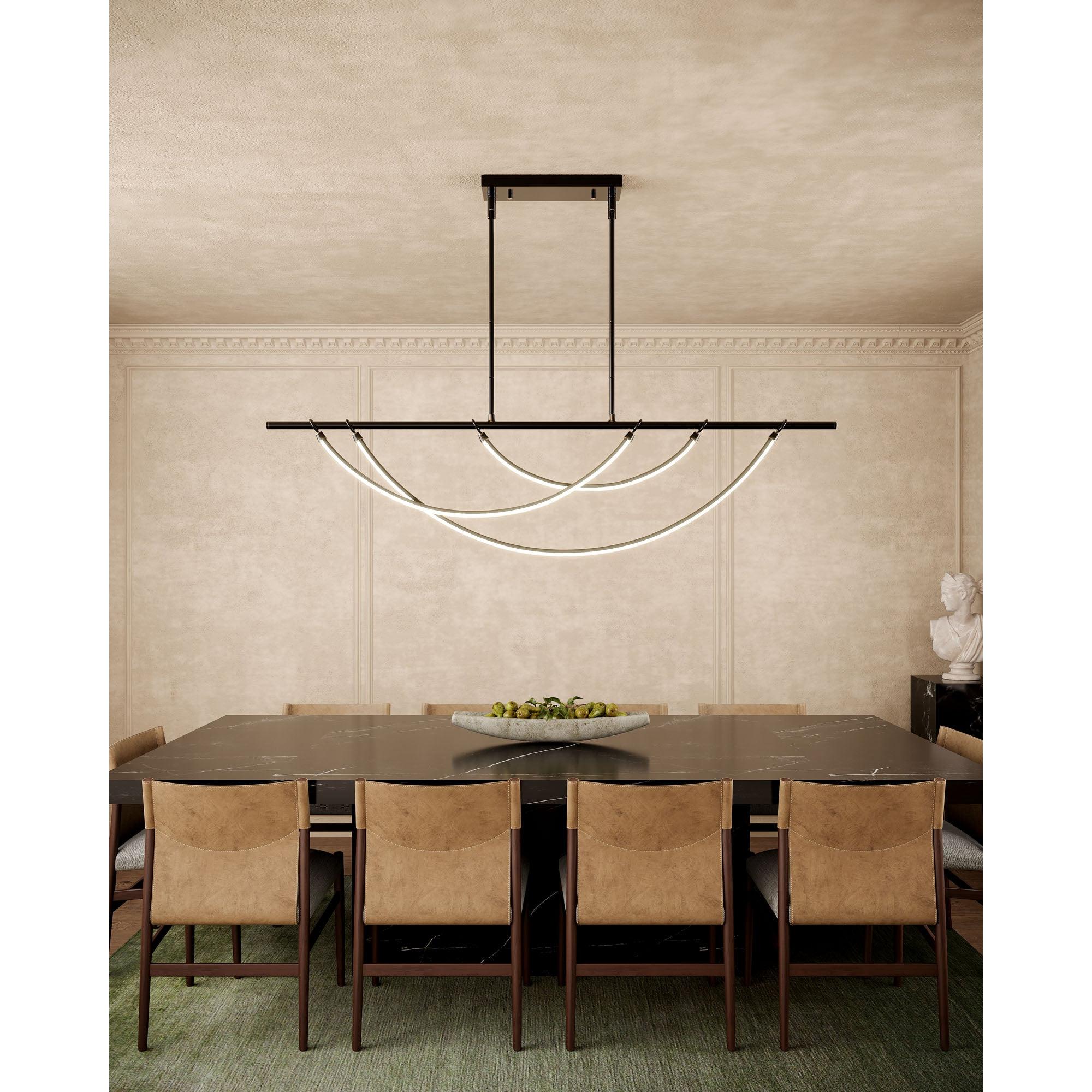 Aryas 60-in Urban Bronze LED Linear Pendant
